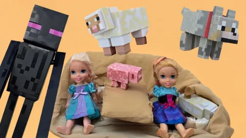 Minecraft Adventure with Elsa and Anna Toddlers
