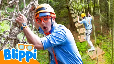 Blippi's Camping Adventure: Ziplining, Archery, and Canoeing at Camp Killoqua