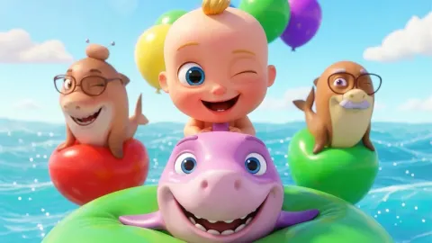 Baby Shark Learn Colors with Balloons and Gumball Machine