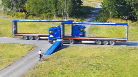 Bike Stunt Through Moving Trucks: The Impossible Gap Challenge