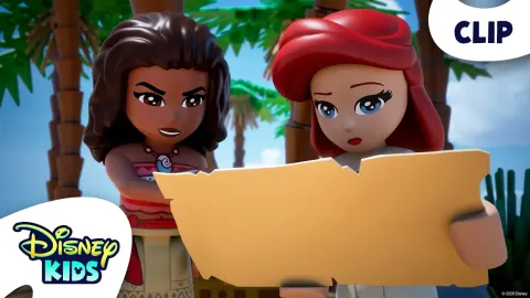 Ariel and Moana Discover a Treasure Map in LEGO Disney Adventure