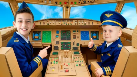 Building a Cardboard Airplane and Playhouse Adventure