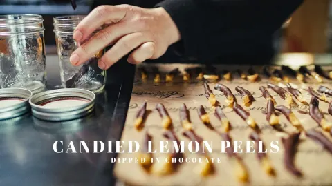 How to Make Chocolate-Dipped Candied Lemon Peels at Home