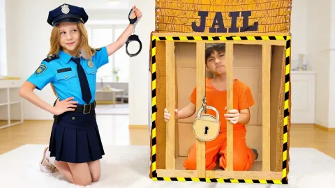 Nastya's Cardboard Prison Escape Challenge and Pool Safety Lesson