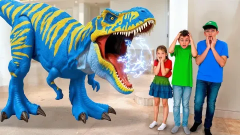 Jason and Friends Learn About Dinosaurs While Playing with Dino Toys