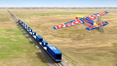 Pilot Successfully Lands and Takes Off from a High-Speed Moving Train