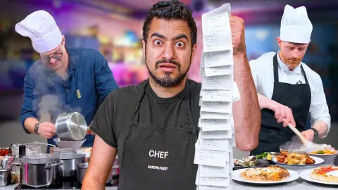 Three Chefs Face a Non-Stop Lunch Service Challenge